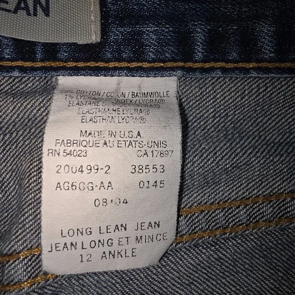 GAP Long and Lean Jeans Women's 12  Made in USA Y2K Stretch Denim‎ Ankle - Picture 3 of 6